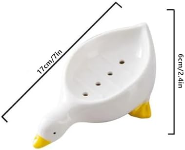 Yellow Duck Soap Dish with Drain and Sponge Holder 1