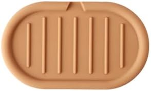 Self Draining Soap Holder 15cmx9cm Silicone Tray for Bathroom and Kitchen Orange