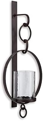 Signature Design by Ashley Rustic Bronze Wall Sconce with Candle Holder
