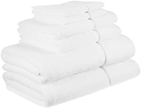 Vera Wang Bath Towel Set - 6 Piece Modern Lux White