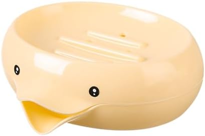 Ceramic Duck Soap Dish with Drain Hole - Orange