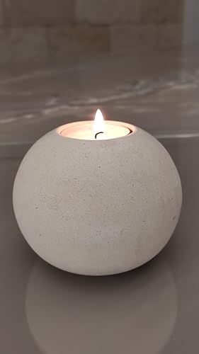 Handmade Stone Sphere Candle Holder - Gift Box Included