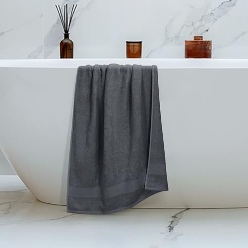 Belizzi Home 4 Pack Bath Towel Set Grey 27x54