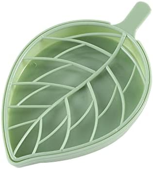 Leaf Shape Soap Dish Draining Rack Non-Slip Green