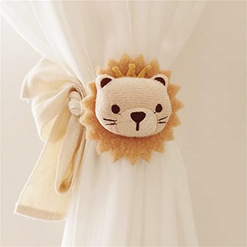 2 Pack Cartoon Animal Curtain Tiebacks with Lion Design