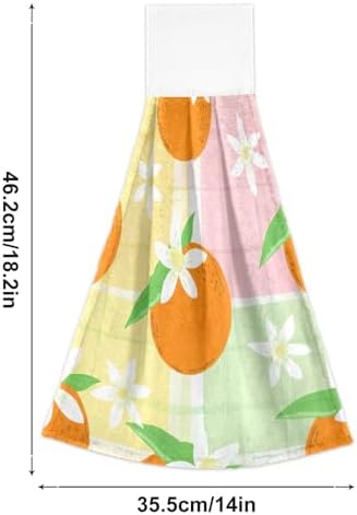 RPLIFE Bath Towels Set of 2 Cute Orange Green Leaves