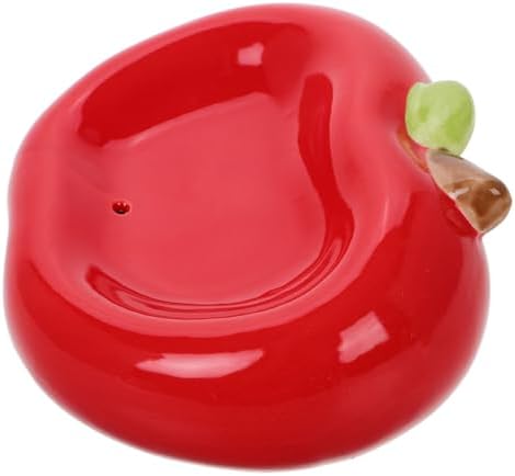 BRIGHTFUFU Apple Shaped Ceramic Soap Dish with Drainage