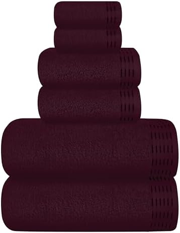 Ultra Soft Cotton Towel Set 6 Pack Burgundy