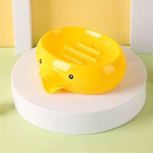Ceramic Duck Soap Dish with Drain Hole - Orange