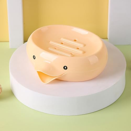 YAMSLAM Self-Draining Soap Dish Duck Shape Double Layer