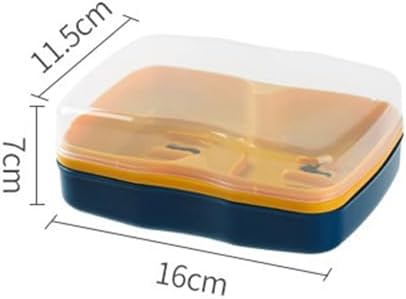 Curfair Soap Dishes Dual Compartments Clear Lid Grey 1