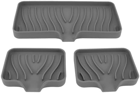 Beufee 3 Pack Silicone Soap Trays - Drainable Bath and Kitchen Holders