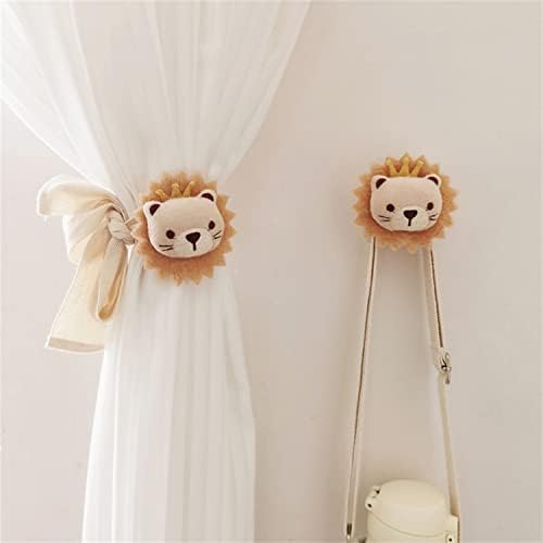 2 Pack Cartoon Animal Curtain Tiebacks with Lion Design