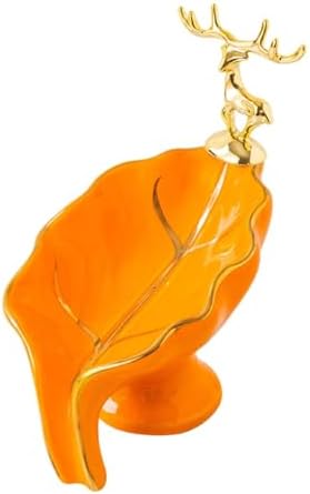 Ceramic Leaf Shape Soap Dish Tray with Self Draining Design