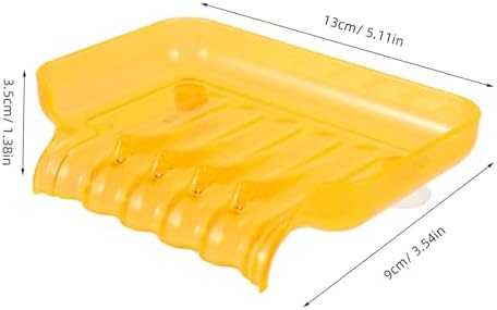 Unomor Clear Orange Soap Dish with Suction Cups
