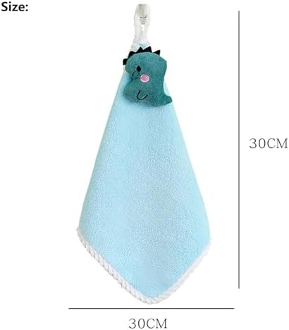 4 Pack Soft Hand Towels with Hanging Loops Cute Cartoon Design