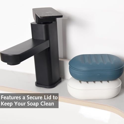 GlitzyStar 2pcs Soap Dish with Lid Travel Case