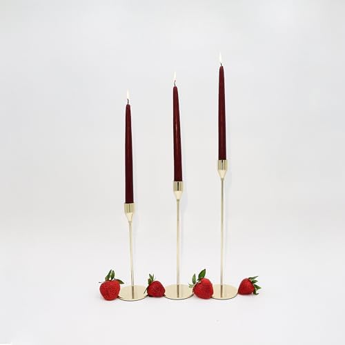 Gold Candle Holder Set of 3 for Home Decor