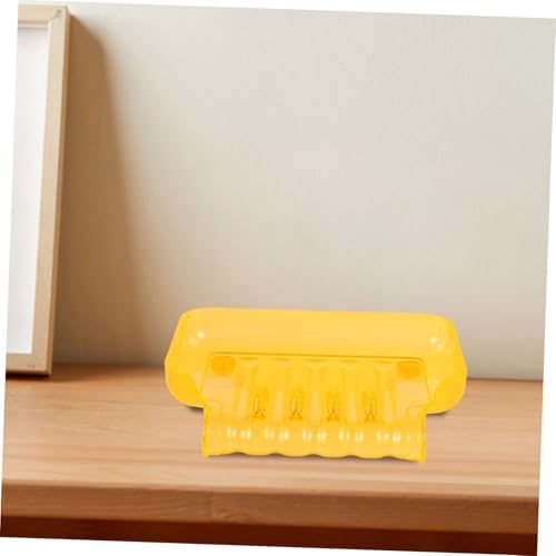 Unomor Clear Orange Soap Dish with Suction Cups