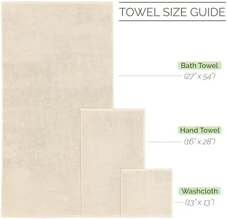Elegant Comfort Turkish Cotton Towel Set Ivory 6-Piece