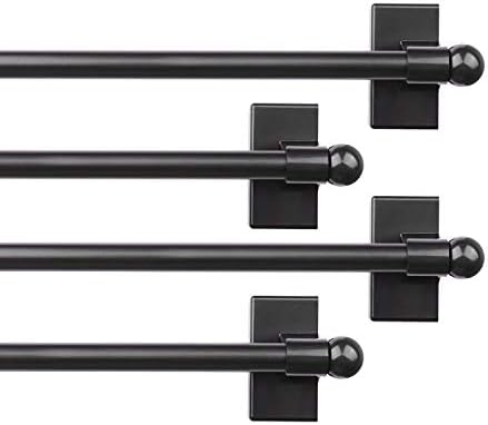 WLRocaille Adjustable Magnetic Rods 4 Pack Black