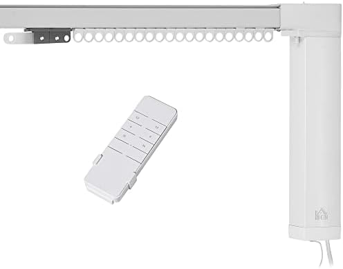 HOMCOM Smart Curtain Opener with Adjustable Track and Voice Control
