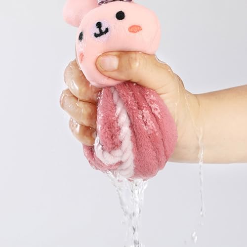 6 Pack Cute Cartoon Hand Towels with Hanging Loop