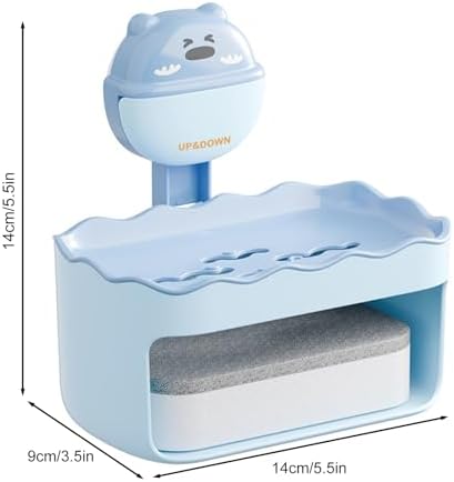 Yellow Cartoon Soap Dish with Suction Cup and Double Layers
