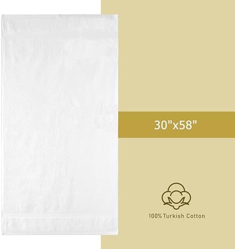 Luxurious Sunset White Bath Towel Set - 30x58