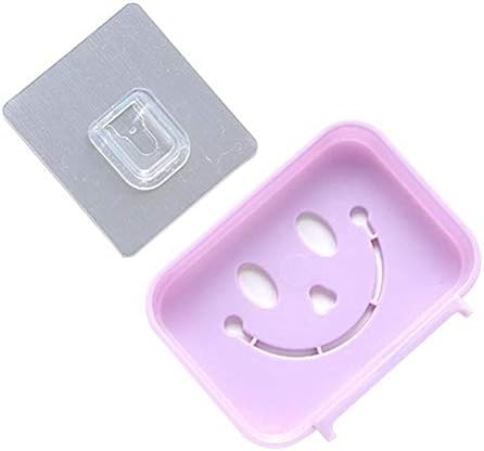 CHEOTIME Soap Dish Holder Wall Mounted No Drilling Violet