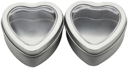ccHuDE 6 Pcs Heart Shaped Metal Tin Containers for Valentines Day Gifts