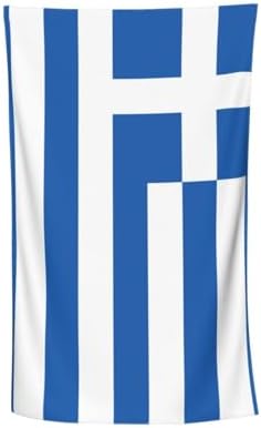 WURTON Greek Flag Print Beach Towel for Adults and Kids