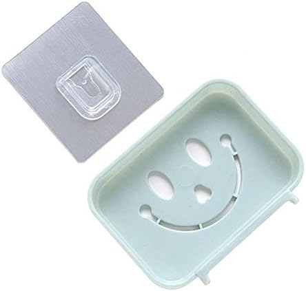Plastic Soap Dish Holder Pink Wall Mounted Organizer