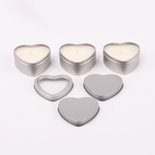 ccHuDE 6 Pcs Heart Shaped Metal Tin Containers for Valentines Day Gifts