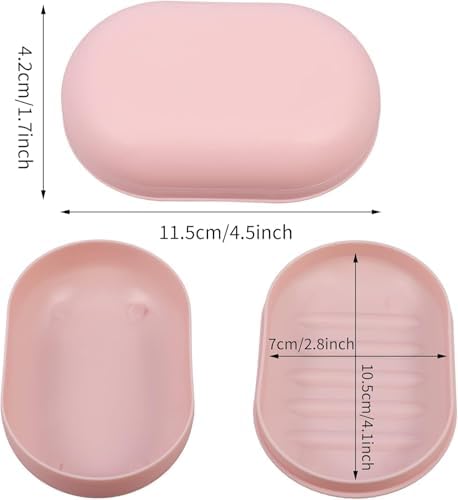 GlitzyStar 2pcs Soap Dish with Lid Travel Case