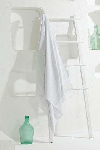 Yazz Turkish Cotton Beach Towel 39x71in Light Grey