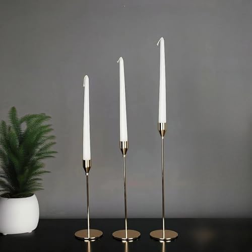 Gold Candle Holder Set of 3 for Home Decor