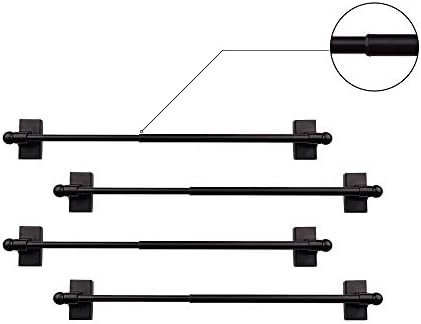 WLRocaille Adjustable Magnetic Rods 4 Pack Black