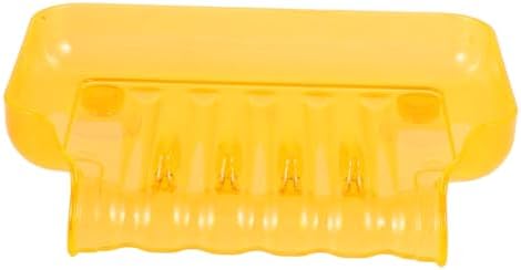 Unomor Clear Orange Soap Dish with Suction Cups