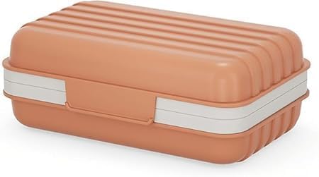 Leakproof Travel Soap Dish with Lid - Draining Holder Orange