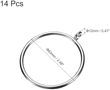 Uxcell 14PCS Silver Caf Curtain Rings with Eyelets