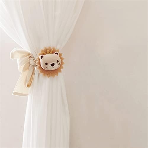 2 Pack Cartoon Animal Curtain Tiebacks with Lion Design