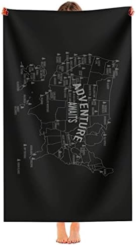National Park Map Beach Towel - 59 Parks Microfiber Sand Free Travel Towel