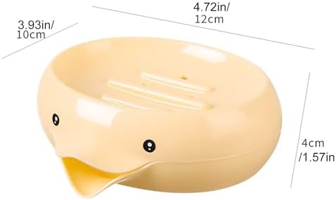 Ceramic Duck Soap Dish with Drain Hole - Orange