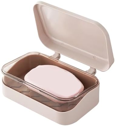 Senrusa Soap Box with Lid for Bathroom Kitchen Travel Roseate