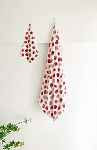 Cute Strawberry Print Bath Towels Set for Kids Adults