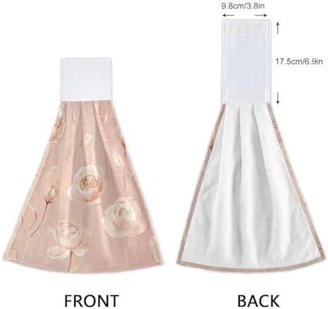 KLL Aesthetic Rose Gold Hand Towels with Hook Loop Set of 2
