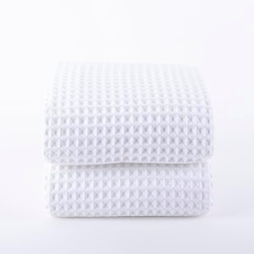Pskl Turkish Cotton Waffle Bath Towel Set of 2