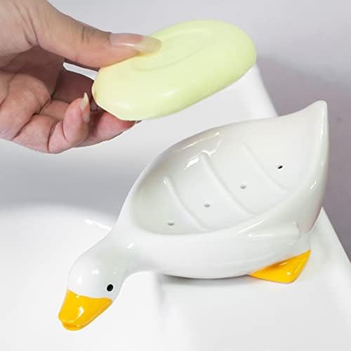 Cute Duck Ceramic Bar Soap Holder for Shower and Kitchen 1