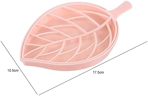 Leaf Shape Soap Dish Draining Rack Non-Slip Green